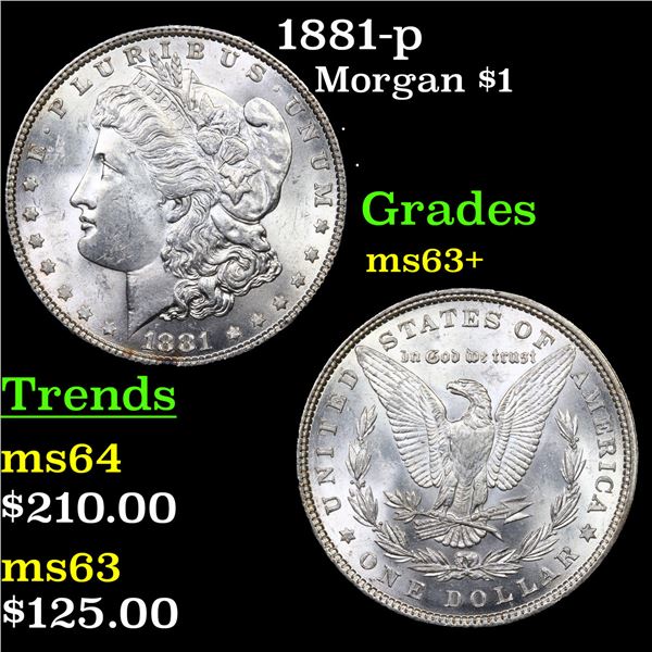 1881-p Morgan Dollar $1 Grades Select+ Unc