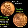 Image 1 : 1947-d Lincoln Cent 1c Grades GEM++ RD