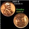 Image 1 : 1957-d Lincoln Cent 1c Grades Choice Unc RD