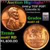 Image 1 : ***Auction Highlight*** 1946-p Lincoln Cent TOP POP! 1c Graded ms67 rd BY SEGS (fc)