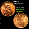 Image 1 : 1947-d Lincoln Cent 1c Grades GEM Unc RD