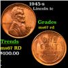 Image 1 : 1945-s Lincoln Cent 1c Grades GEM++ Unc RD