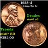 Image 1 : 1958-d Lincoln Cent 1c Grades GEM++ Unc RD