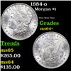 Image 1 : 1884-o Morgan Dollar $1 Grades Choice+ Unc