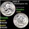 Image 1 : 1955-d Washington Quarter 25c Grades GEM Unc