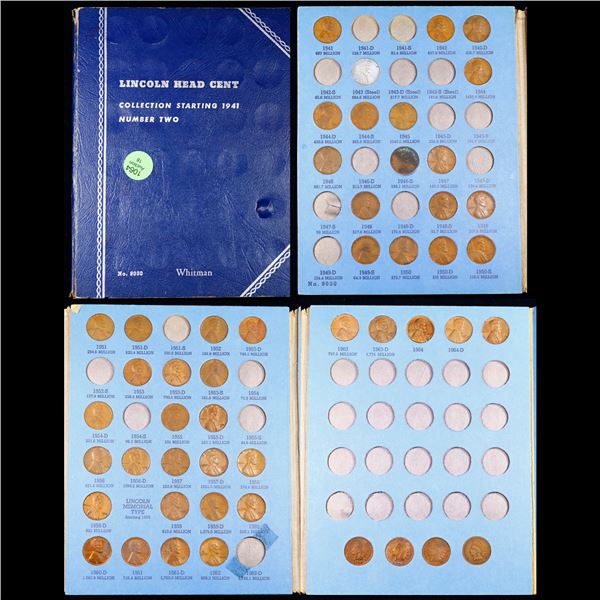 Partial Lincoln 1c Whitman Folder, 1941-1964 50 coins in Total