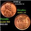Image 1 : 1946-p Lincoln Cent 1c Grades Gem+ Unc RD