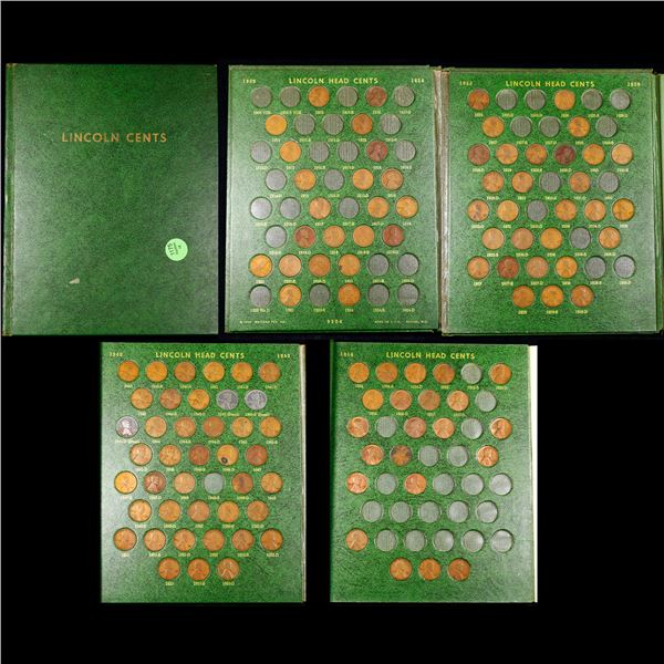 Partially Complete 1909-1957 lincoln 1c Coin Book, 114 Coins Inside