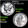 Image 1 : 1942-p Mercury Dime 10c Grades Choice Unc