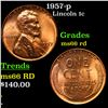 Image 1 : 1957-p Lincoln Cent 1c Grades GEM+ Unc RD