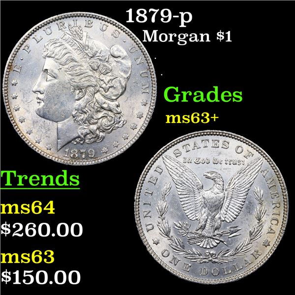1879-p Morgan Dollar $1 Grades Select+ Unc