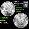 Image 1 : 1881-s Morgan Dollar $1 Graded ms66 BY SEGS