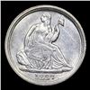 Image 2 : ***Auction Highlight*** 1837 No Stars, Small Date Seated Liberty Half Dime 1/2 10c Graded ms63 detai
