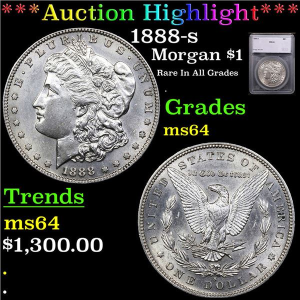***Auction Highlight*** 1888-s Morgan Dollar $1 Graded ms64 By SEGS (fc)