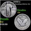 Image 1 : 1930-p Standing Liberty Quarter 25c Grades f, fine