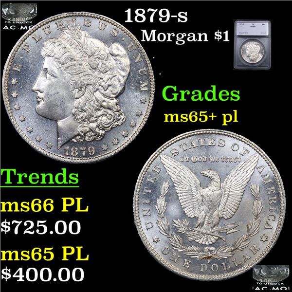 1879-s Morgan Dollar $1 Graded ms65+ pl BY SEGS
