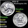 Image 1 : 1951-d Washington Quarter 25c Grades GEM+ Unc