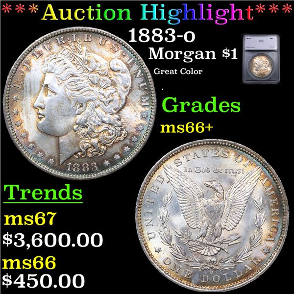 ***Auction Highlight*** 1883-o Morgan Dollar $1 Graded ms66+ BY SEGS (fc)