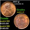 Image 1 : 1917-p Lincoln Cent 1c Grades Choice Unc RD