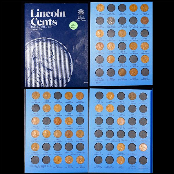 Partial Lincoln 1c Whitman Folder, 1941-1974 41 coins in Total