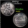 Image 1 : 1943-p Lincoln Cent 1c Grades Choice Unc
