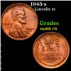 Image 1 : 1945-s Lincoln Cent 1c Grades GEM+ Unc RB