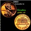 Image 1 : Proof 1963 Lincoln Cent 1c Grades Gem+= Proof Red