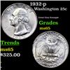 Image 1 : 1932-p Washington Quarter 25c Grades GEM Unc