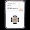 Image 2 : NGC 1883 Shield Nickel 5c Graded ms62 By NGC