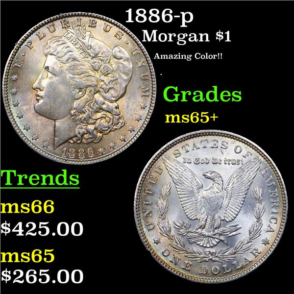 1886-p Morgan Dollar $1 Grades GEM+ Unc