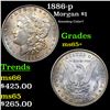Image 1 : 1886-p Morgan Dollar $1 Grades GEM+ Unc