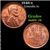 Image 1 : 1946-s Lincoln Cent 1c Grades Gem+ Unc RB