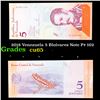 Image 1 : 2018 Venezuela 5 Bloivares Note P# 102 Grades Gem CU