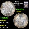 Image 1 : 1885-o Morgan Dollar Colorfully Toned $1 Graded ms65+ BY SEGS