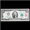 Image 2 : 1976 $2 Federal Reserve Note 1st Day of Issue, with Stamp Grades Gem CU