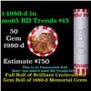 Image 1 : Shotgun Lincoln 1c roll, 1980-d 50 pcs Bank Wrapper.