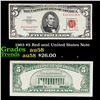 Image 1 : 1963 $5 Red seal United States Note Grades Choice AU/BU Slider