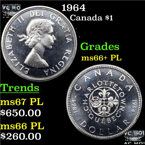 1964 Canada Dollar $1 Grades GEM++ PL