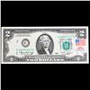 Image 2 : 1976 $2 Federal Reserve Note 1st Day of Issue, with Stamp Grades Gem CU