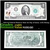 Image 1 : 1976 $2 Federal Reserve Note 1st Day of Issue, with Stamp Grades Gem CU