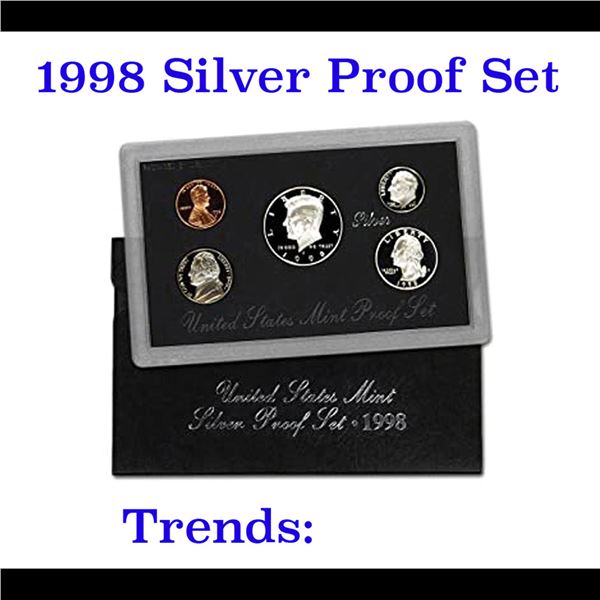 1998 United States Mint Silver Proof Set. 5 Coins Inside.