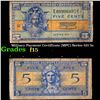 Image 1 : Military Payment Certificate (MPC) Series 521 5c Grades f+