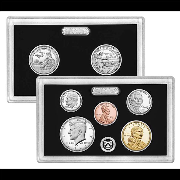 2021 United States Mint Silver Proof Set 7 Coins In Original Government Box with COA
