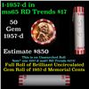 Image 1 : Shotgun Lincoln 1c roll, 1957-d 50 pcs Bank Wrapper.