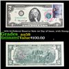 Image 1 : 1976 $2 Federal Reserve Note 1st Day of Issue, with Stamp Grades Choice AU/BU Slider