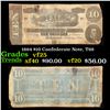 Image 1 : 1864 $10 Confederate Note, T68 Grades vf+