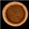 Image 2 : Mixed small cents 1c orig shotgun roll, 1916-s Wheat Cent, 1863 Indian Cent other end, Brinks Wrappe