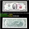 Image 1 : 1976 $2 Federal Reserve Note 1st Day of Issue, with Stamp Grades Gem CU