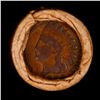 Image 3 : Mixed small cents 1c orig shotgun roll, 1918-d Wheat Cent, 1895 Indian Cent other end, Brinks Wrappe