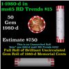 Image 1 : Shotgun Lincoln 1c roll, 1980-d 50 pcs Bank Wrapper.